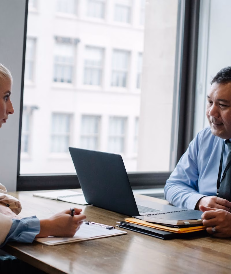 Professional job interview scheduled through recruitment software